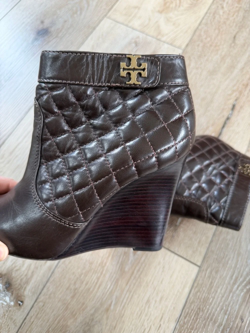 TORY BURCH Leila Quilted Leather Booties Boots